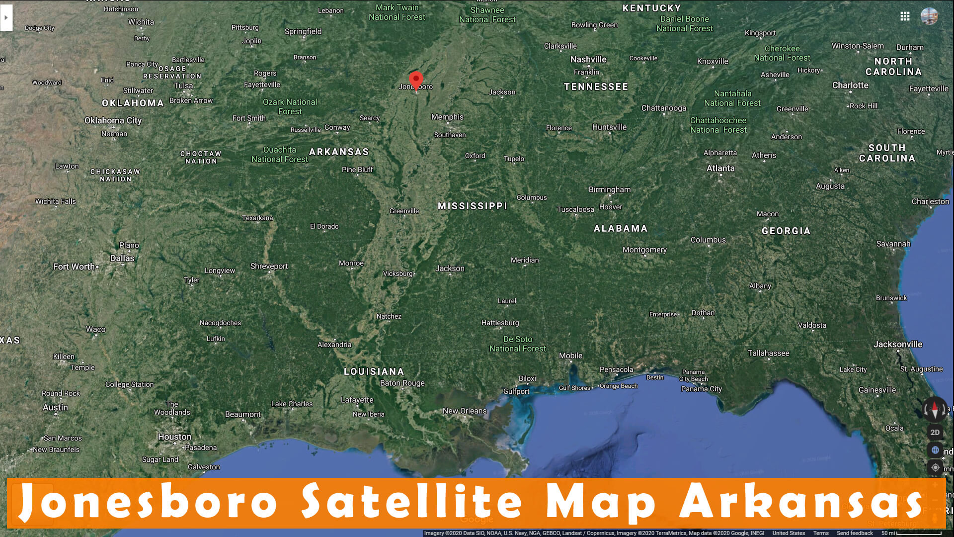 Jonesboro Satellite Map Arkansas